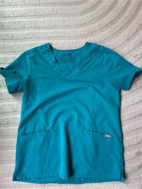 Figs Pacific Blue Casma Short Sleeve Scrub Top